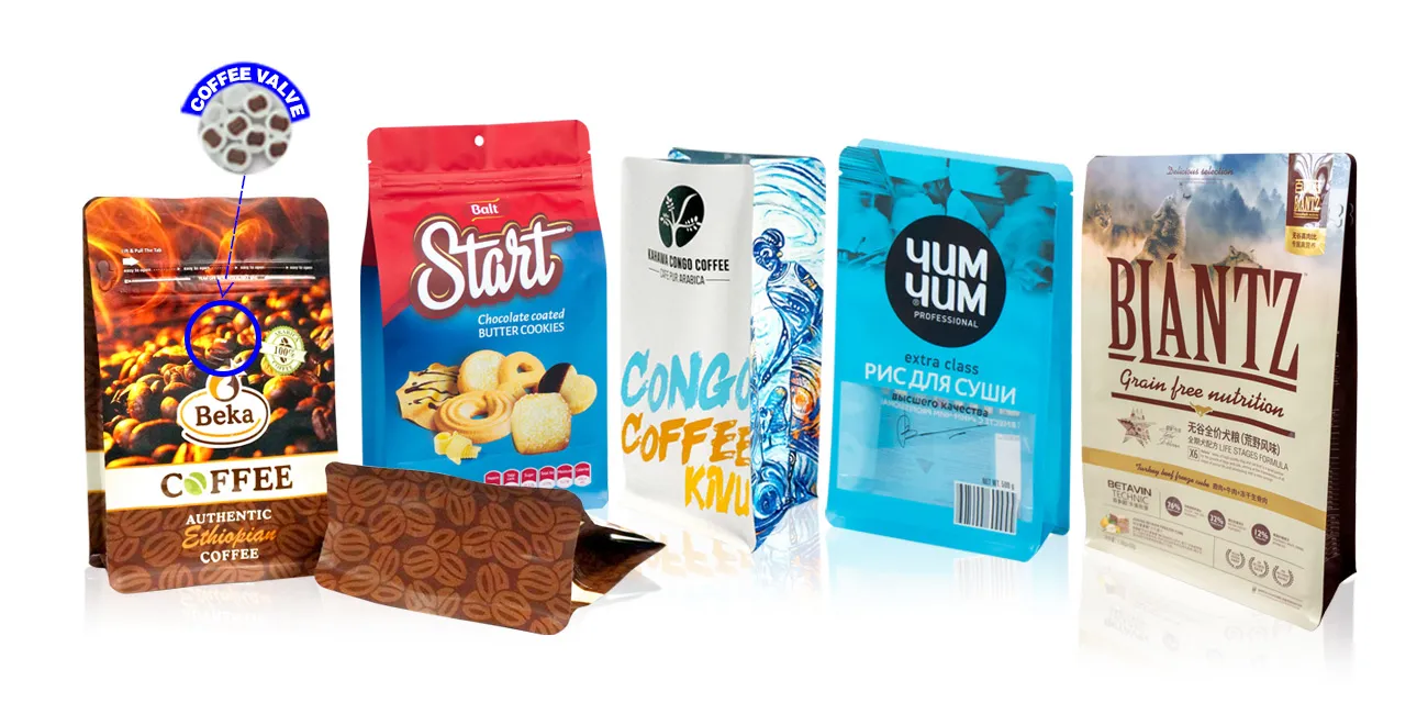 Custom coffee bags with valve