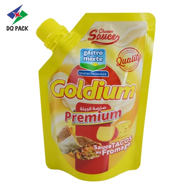 Custom Condiment Packaging Bags with Corner Spout Pouch for Cream