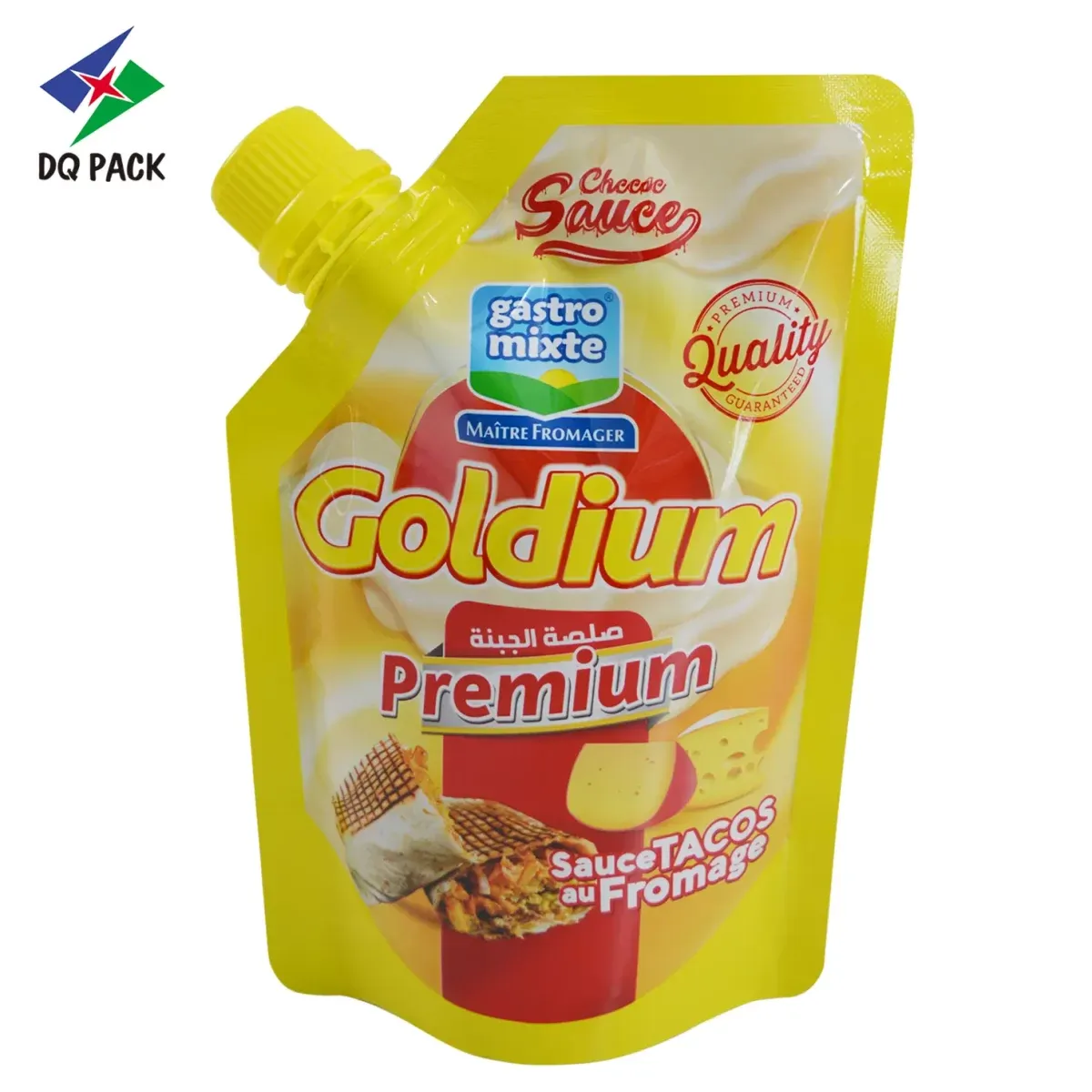 Custom Condiment Packaging Bags with Corner Spout Pouch for Cream
