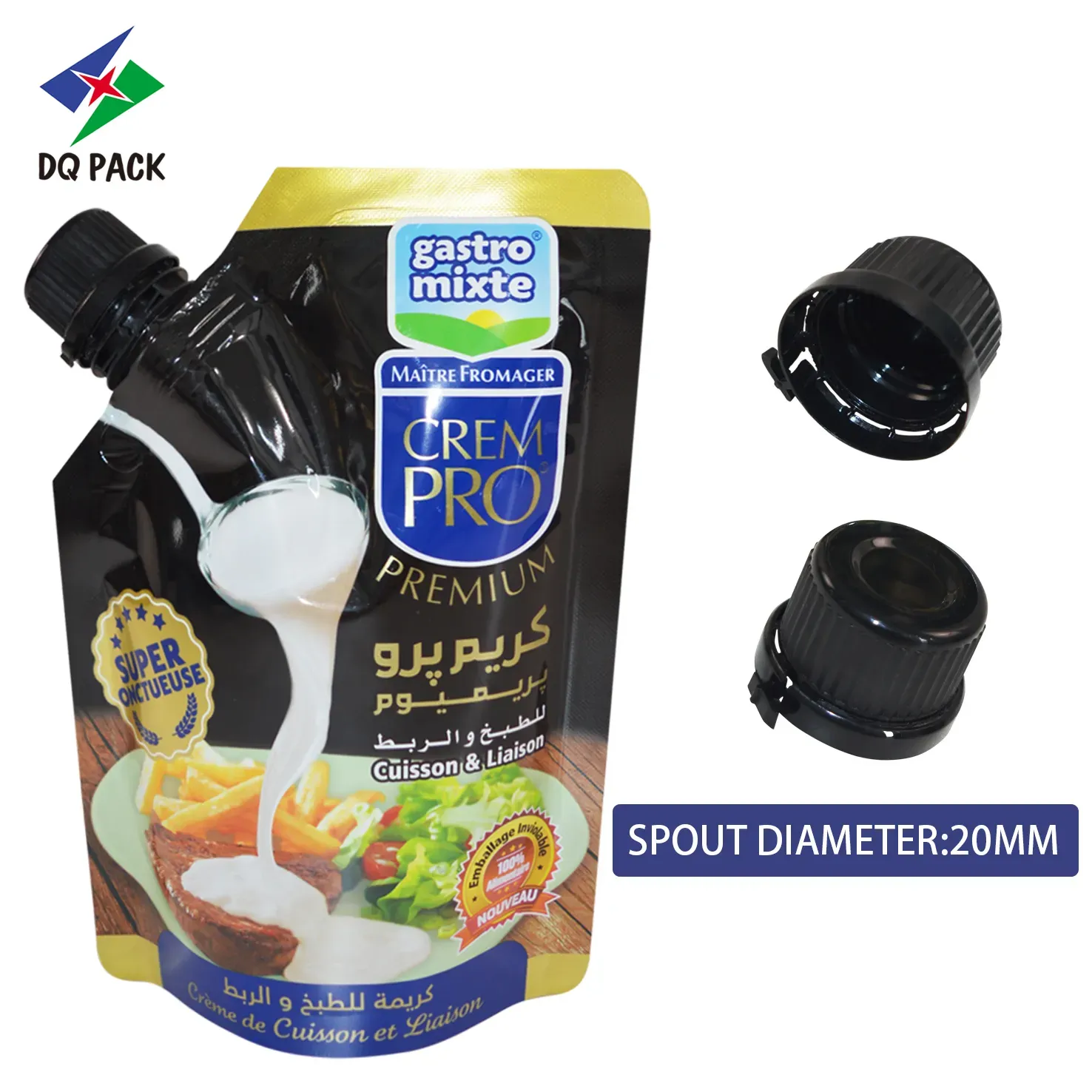 Custom Condiment Packaging Bags with Corner Spout Pouch