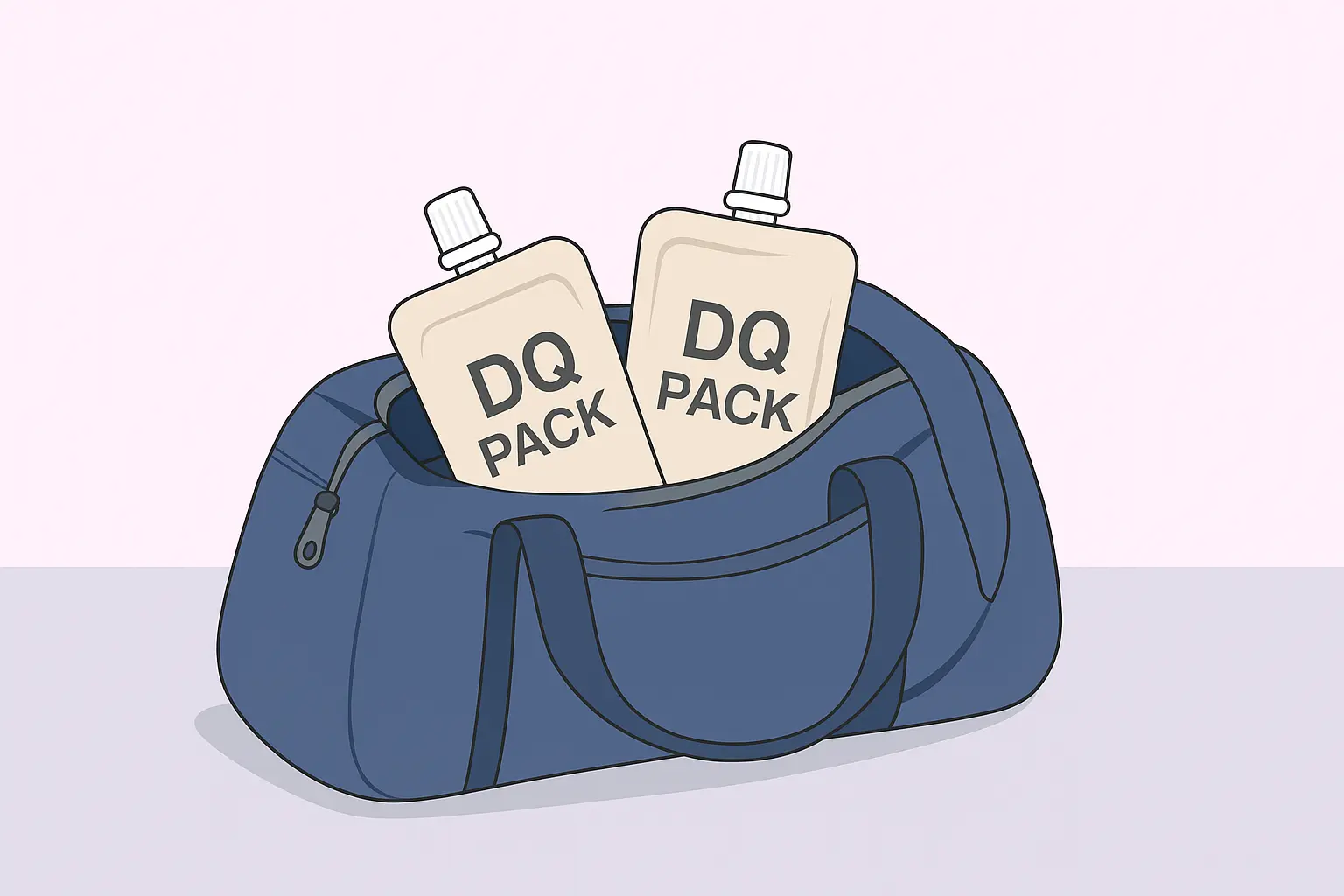 spout pouch in a gym bag