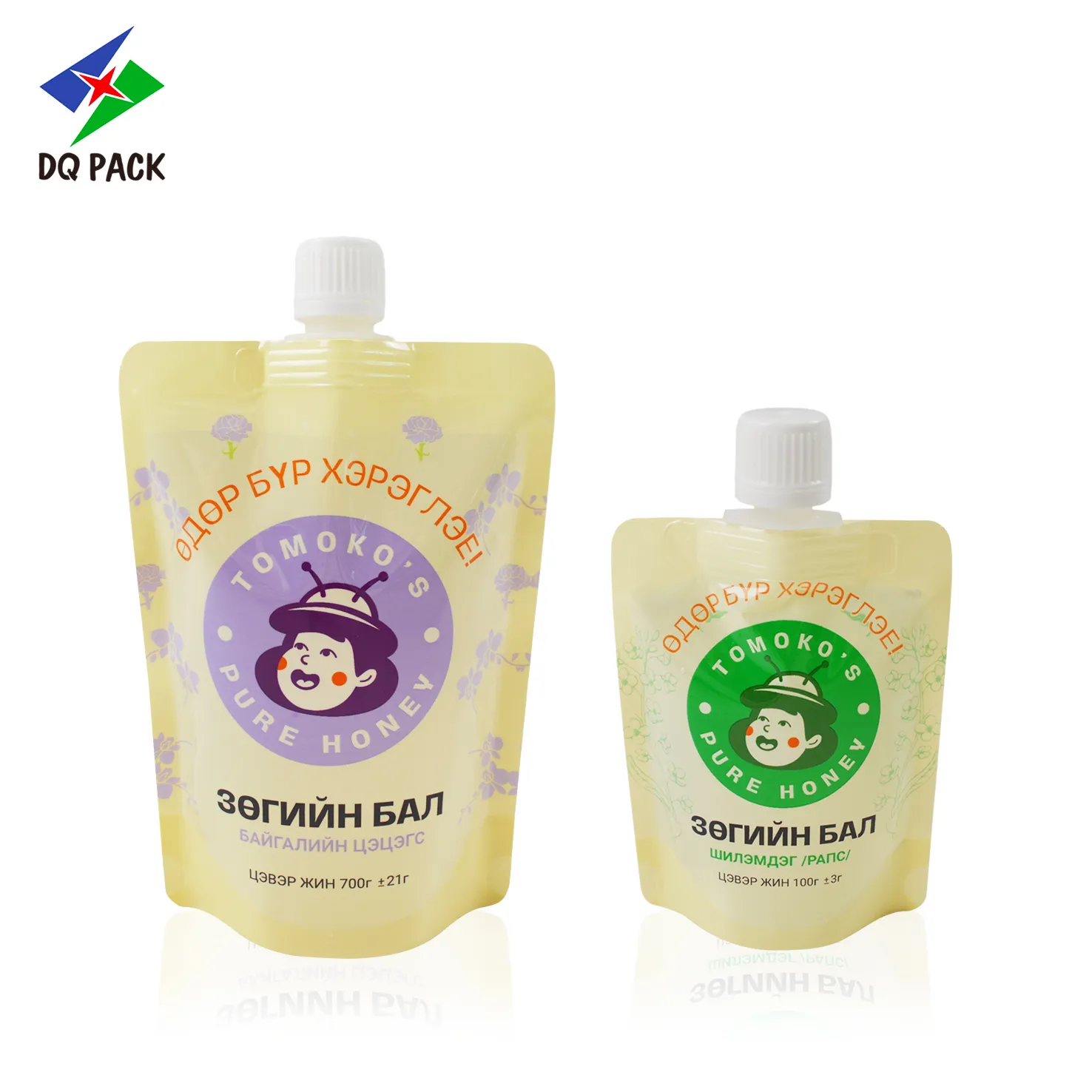 Custom-Honey-Pouch-with- spout-Factory-DQ-PACK-1