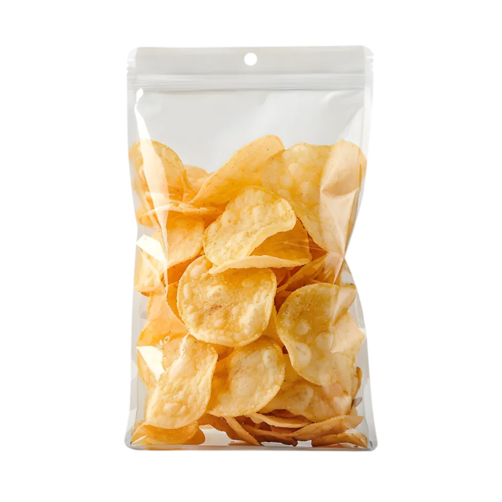 transparent potato chip bag