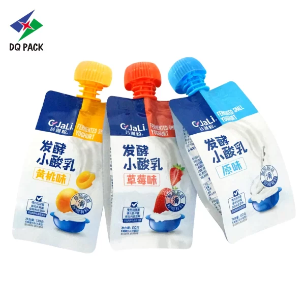 Custom Gusset Spout Pouch for Yogurt Packaging Manufacturer -DQ PACK (1)