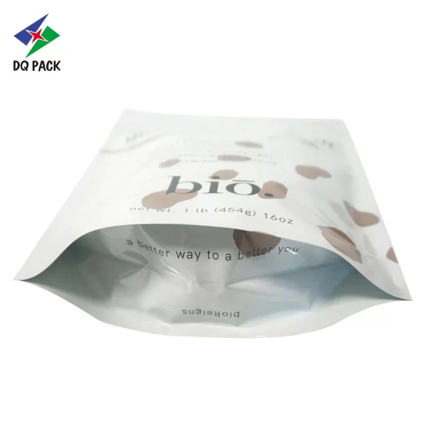 Custom Stand Up Zipper Bag For Almond Powder Packaging Supplier - DQ PACK (2)