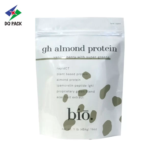 Custom Stand Up Zipper Bag For Almond Powder Packaging Supplier - DQ PACK (5)