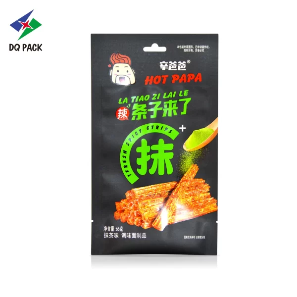 Custom Three Side Seal Bag for Spicy Strips Snack Packaging Supplier - DQ PACK (6)