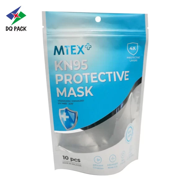 Custom Stand Up Zipper Pouch For Face Masks Packaging Factory - DQ PACK (1)