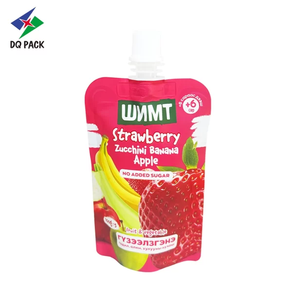 Custom 100ml Stand up Spout Pouch for Fruit Puree Packaging Manufacturer -DQ PACK (4)