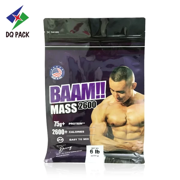Custom Flat Bottom Pouch for Protein Powder Packaging Manufacturer - DQ PACK (1)