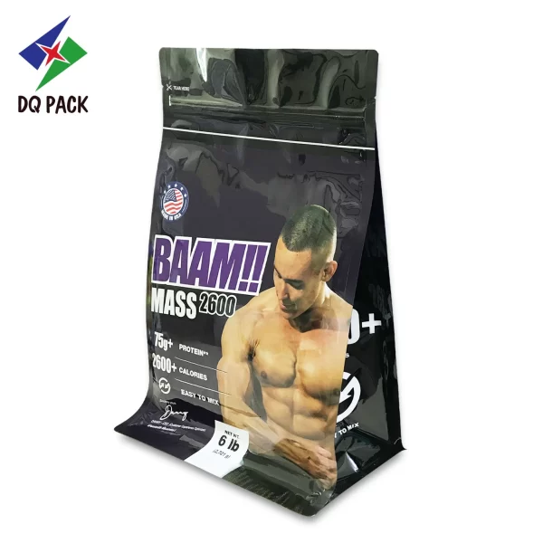 Custom Flat Bottom Pouch for Protein Powder Packaging Manufacturer - DQ PACK (2)