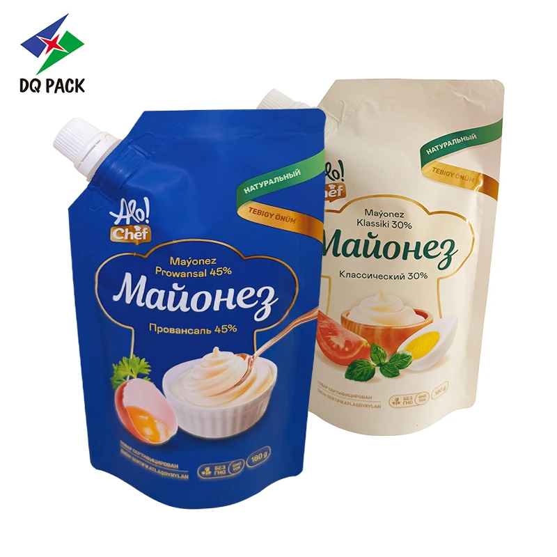 Custom 180g Corner Spout Pouch for Salad Dressing Paste Packaging Supplier - DQ PACK (1)