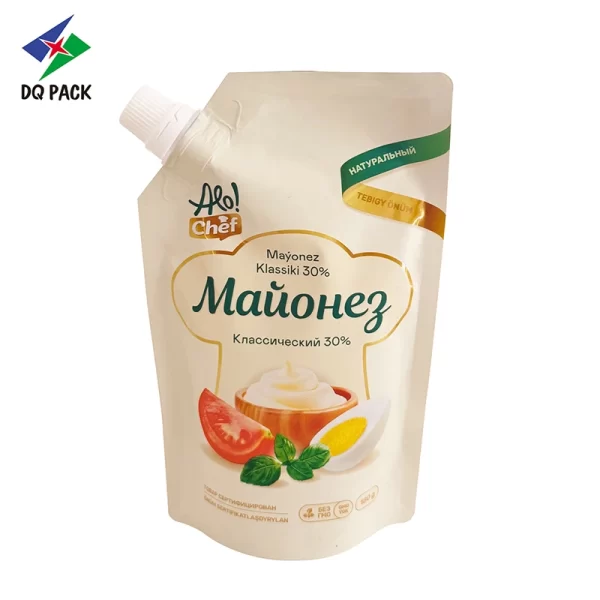 Custom 180g Corner Spout Pouch for Salad Dressing Paste Packaging Supplier - DQ PACK (2)