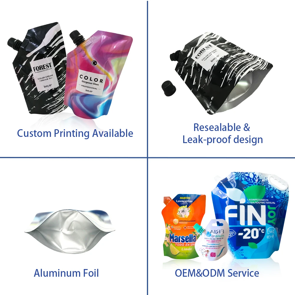 Custom Spout Pouch for Hair Color Cream Packaging Supplier - DQ PACK (1)
