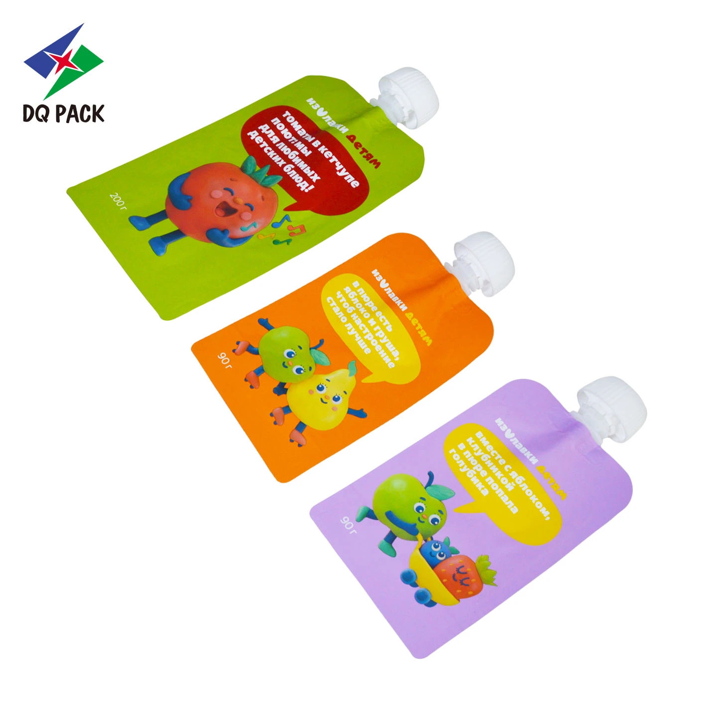 Matte gedruckt Stand up Spout Pouch für Baby Obst Verpackung Lieferant - DQ PACK (1)