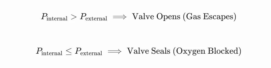 one-way degassing valve physics