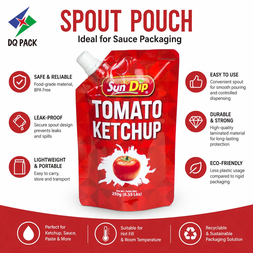 Custom Printed Spout Pouch for Paste Sauce Liquid Packaging Supplier -DQ PACK (1)