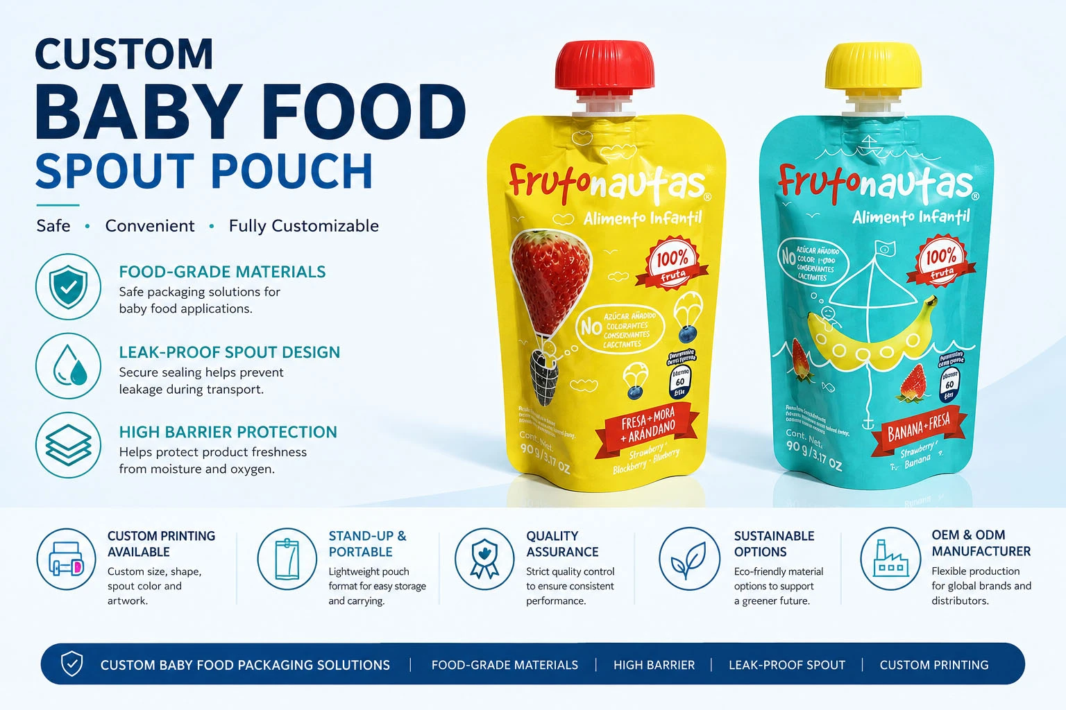 Custom Squeeze Spout Pouch for Yogurt Puree Packaging Facotory - DQ PACK (9)