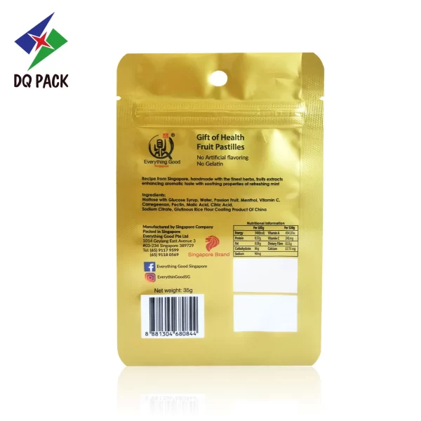 Custom Three Side Zipper Pouch for Gummy Candy Packaging Supplier -DQ PACK (4)