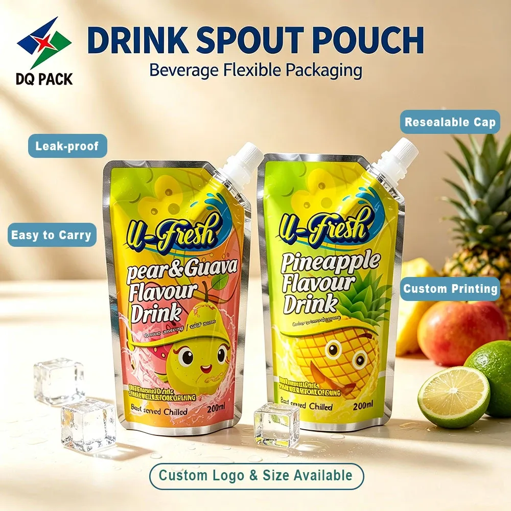200ml Juice Drink Pouch Wholesale Spouted Liquid Packaging Pouch Supplier