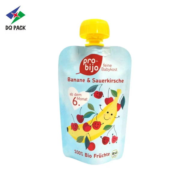 Custom Printed Foil Spout Bag for Fruit Puree Baby Food Packaging Manufacturer -DQ PACK (4)