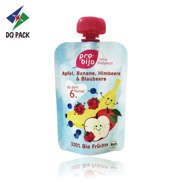 Custom Printed Foil Spout Bag for Fruit Puree Baby Food Packaging Manufacturer -DQ PACK (6)