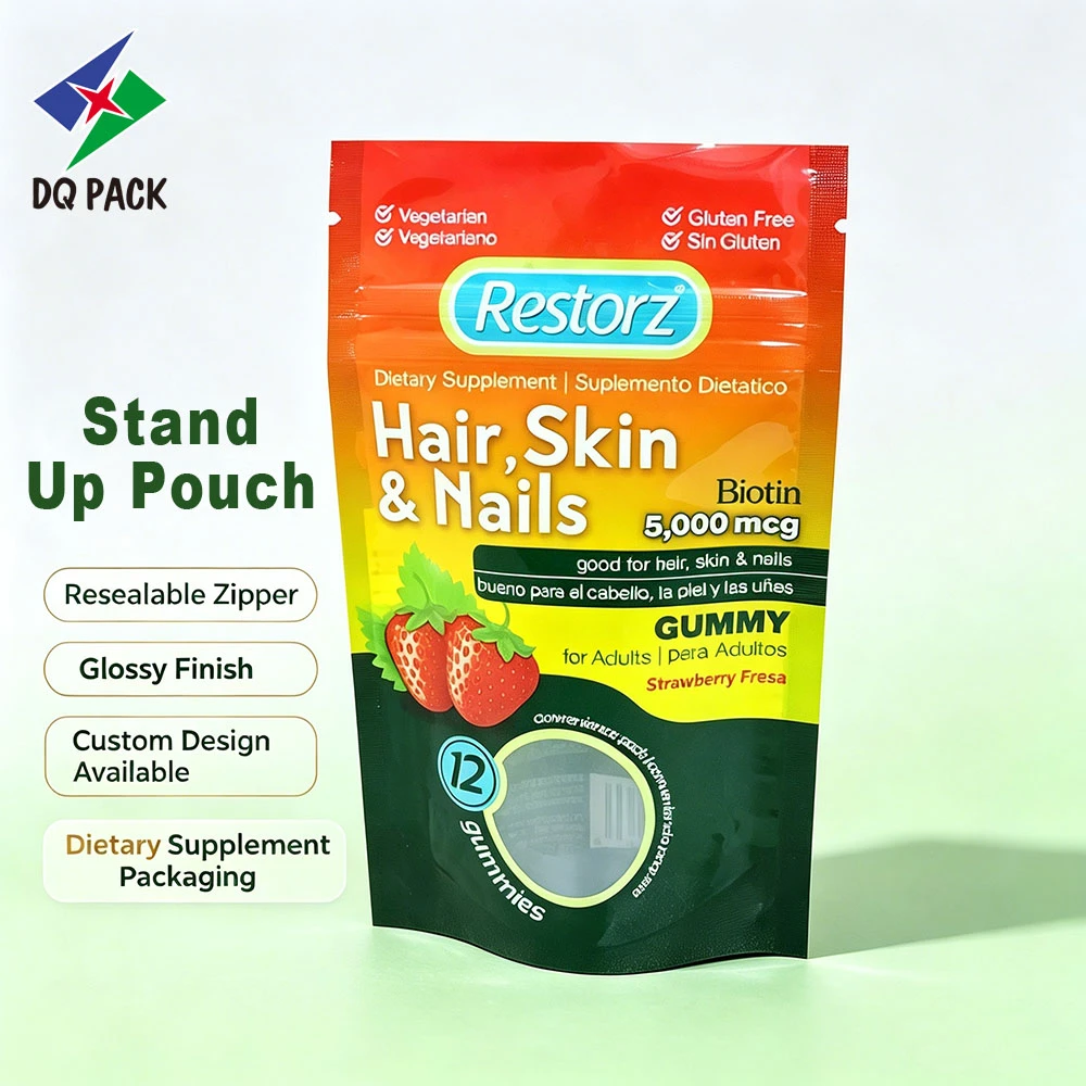Custom Stand up Pouch Mylar Bag for Gummy Candy Packaging Factory Manufacturer (1)