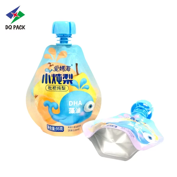 Pear Shaped Spout Pouch for Fruit Puree Smoothie Packaging Manufacturer - DQ PACK (2)