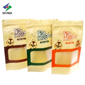 Custom Snack Bag for Nuts-Kraft Paper Stand-Up Zipper Pouches Wholesale-1
