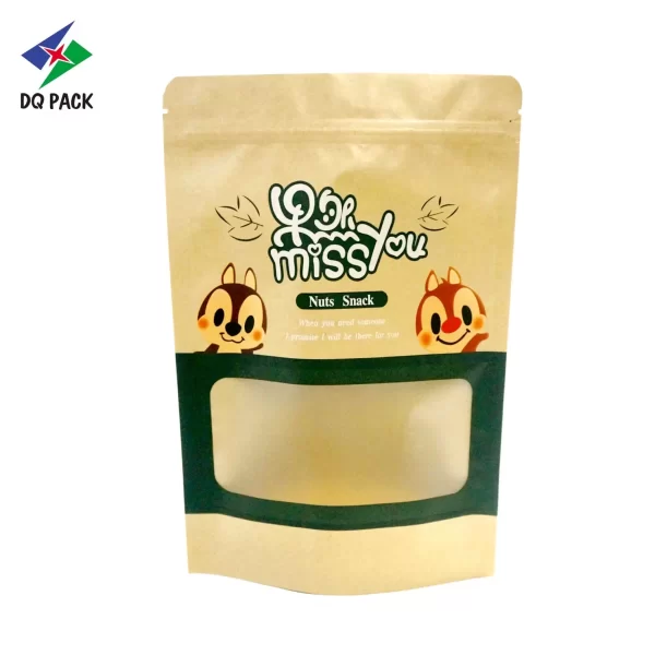 Custom Snack Bag for Nuts-Kraft Paper Stand-Up Zipper Pouches Wholesale-2