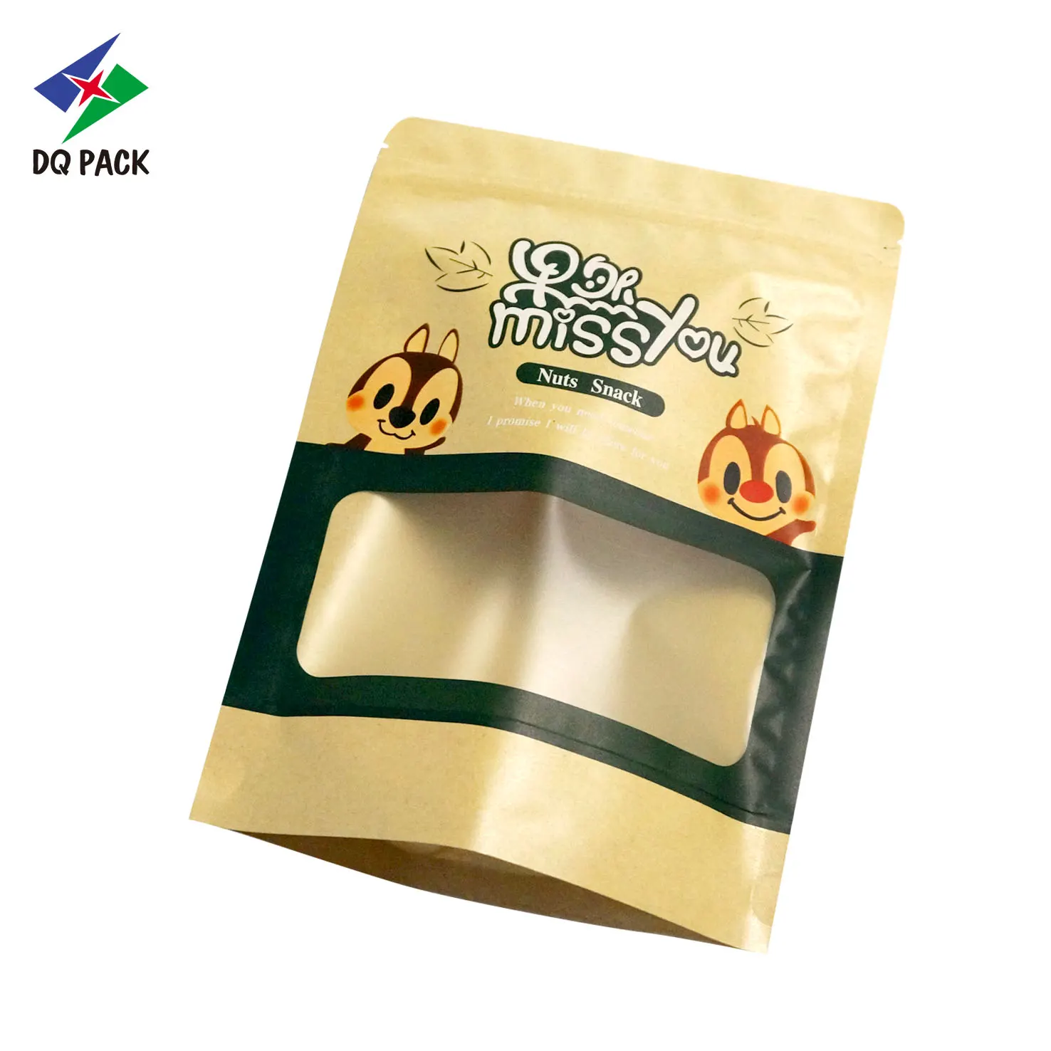 Custom Snack Bag for Nuts-Kraft Paper Stand-Up Zipper Pouches Wholesale-4