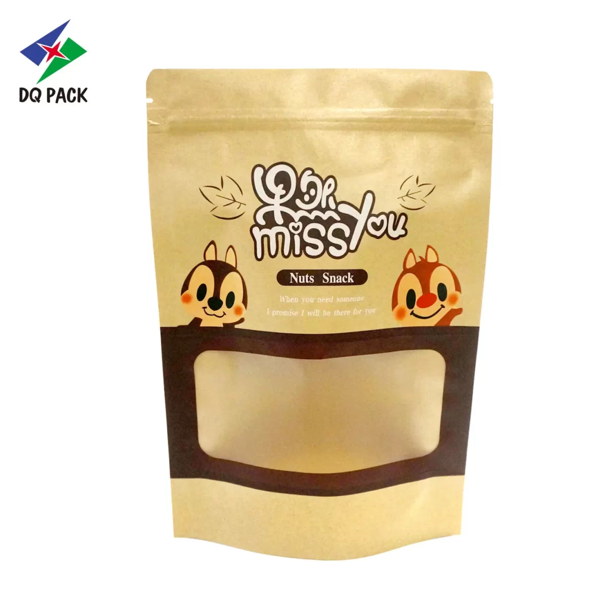 Custom Snack Bag for Nuts-Kraft Paper Stand-Up Zipper Pouches Wholesale-5