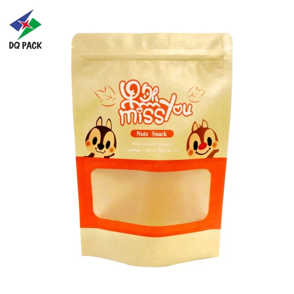 Custom Snack Bag for Nuts-Kraft Paper Stand-Up Zipper Pouches Wholesale-6
