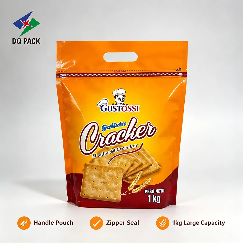 Custom Cracker Packaging Bag-Snack Stand-Up Zipper Pouch Supplier-4