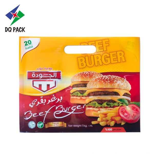 Custom Frozen Burger Stand-Up Bag, Laminated Plastic Food Pouches Wholesale-DQ-PACK-1