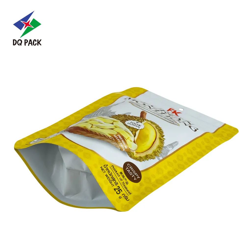 Custom Fruit Snack Packaging for Dried Durian-25g Stand-Up Zipper Pouches Wholesale-3