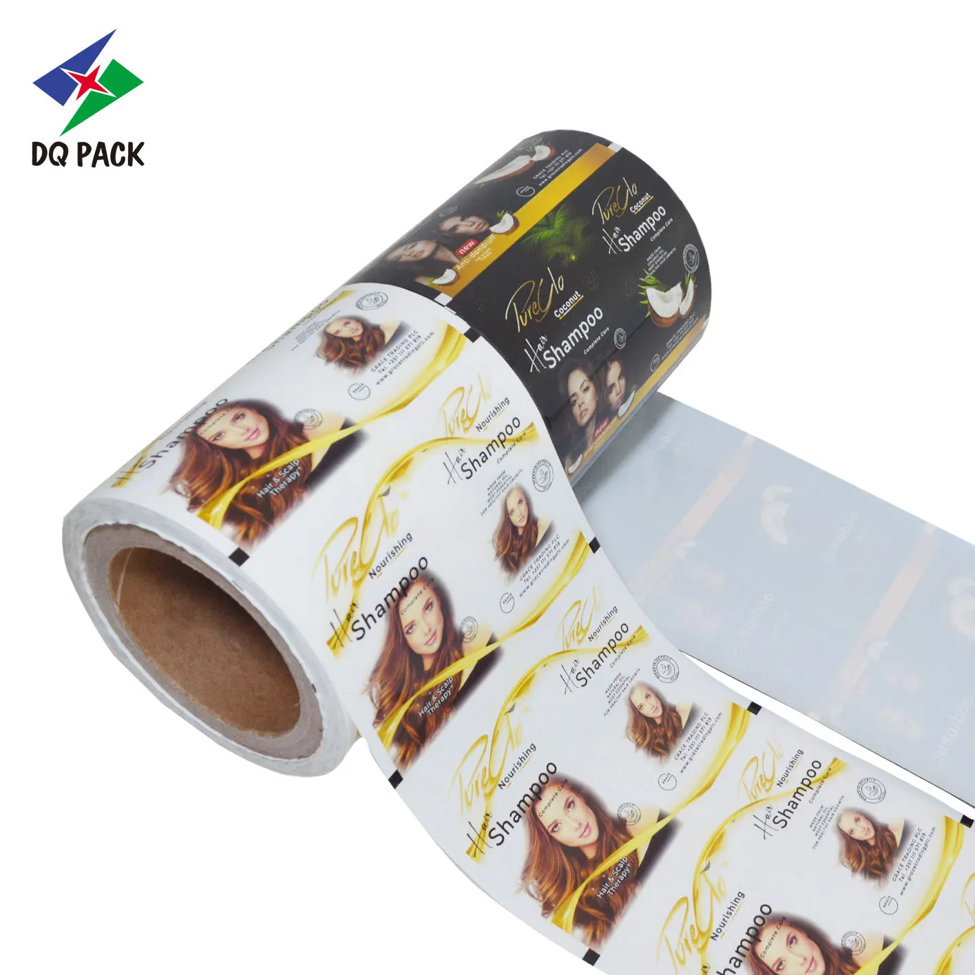 Custom Printed Sachet Film Roll For Shampoo Laminated Cosmetic Heat Seal Roll Stock Supplier2