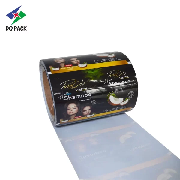 Custom Printed Sachet Film Roll For Shampoo Laminated Cosmetic Heat Seal Roll Stock Supplier5