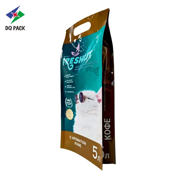 Custom Quad Seal Side Bag For Dry Cat Food High Barrier Heat Seal Pet Food Packaging Bag Supplier2