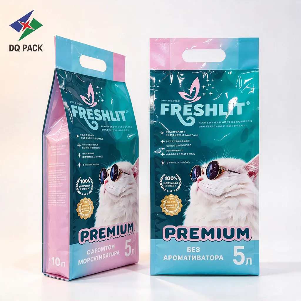 Custom Quad Seal Side Bag For Dry Cat Food High Barrier Heat Seal Pet Food Packaging Bag Supplier6